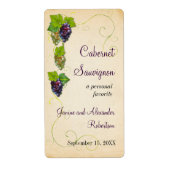 Étiquette Bouteille de vin de vigne (Devant)