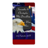 Étiquette bouteille de vin mariage à thème patriotique améri (Devant)