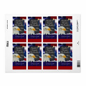 Étiquette bouteille de vin mariage à thème patriotique améri (Feuille entière)