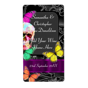 Étiquette Bouteille de vin mariage gothique