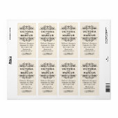 Étiquette Bouteille de vin Mariage ivoire Monogramme Favoris (Feuille entière)