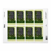 Étiquette Bouteille de vin mariage shamrock vert irlandais (Feuille entière)