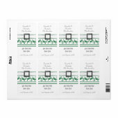 Étiquette Bouteille de vin mariage vert clair et blanc (Feuille entière)