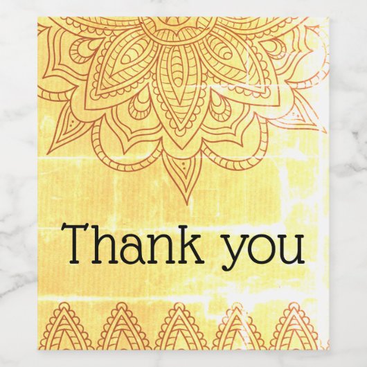 étiquette bouteille de vin Merci (Étiquettes simples)