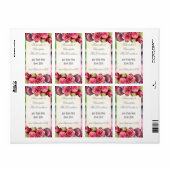 Étiquette Bouteille de vin romantique rose rose rose mariage (Feuille entière)