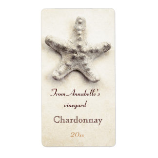 Étiquette bouteille de vin Starfish