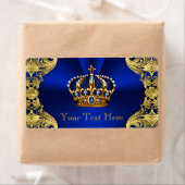 Étiquette Bouteille d'eau Baby shower Blue Gold (En situation)