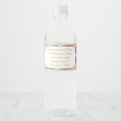 Étiquette bouteille d'eau, baby shower jumeau, ros (Devant)