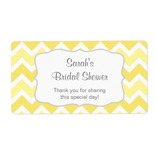 Étiquette Bouteille d'eau Chevron Jaune ou faveur - u person (Devant)