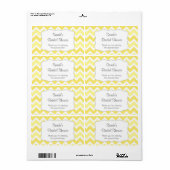 Étiquette Bouteille d'eau Chevron Jaune ou faveur - u person (Feuille entière)