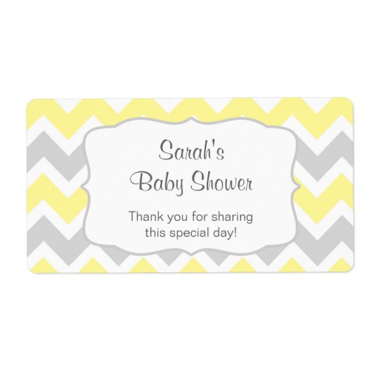 Étiquette Bouteille d'eau Chevron jaune ou préférez vous per (Devant)