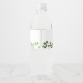 Étiquette Bouteille d'eau d'aquarelle verte (Dos)