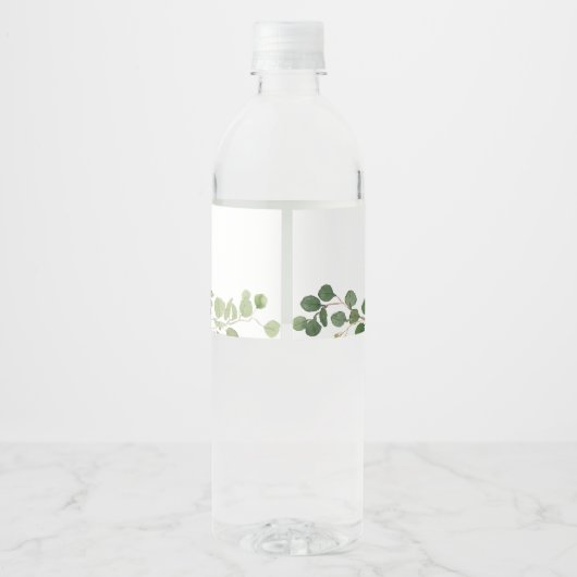 Étiquette Bouteille d'eau d'aquarelle verte (Dos)