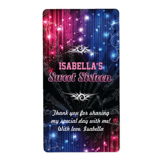 Étiquette Bouteille d'eau de Merci Magic Neon (Devant)