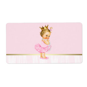 Étiquette Bouteille d'eau du Baby shower Ballerina Tutu