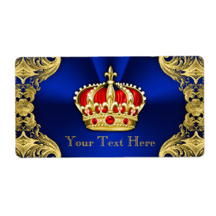 Étiquette Bouteille d'eau du Baby shower Royal Blue de Regal