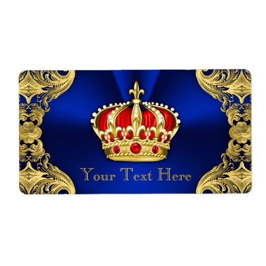 Étiquette Bouteille d'eau du Baby shower Royal Blue de Regal (Devant)