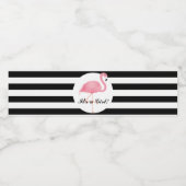 Étiquette bouteille d'eau Flamant rose rose (Étiquettes simples)