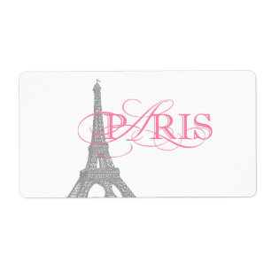 Étiquette Bouteille d'eau Paris Rose