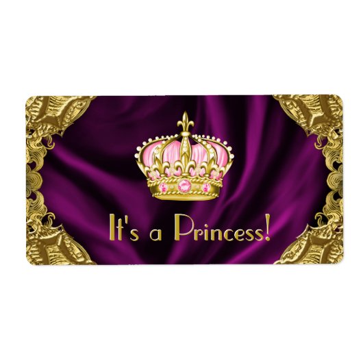 Étiquette Bouteille d'eau Princesse Royale (Devant)