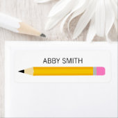 Étiquette Bouteille d'eau simple crayon moderne (En situation)