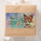 Étiquette BOUTEILLE EN ÉPARGNES, bleu vert (En situation)