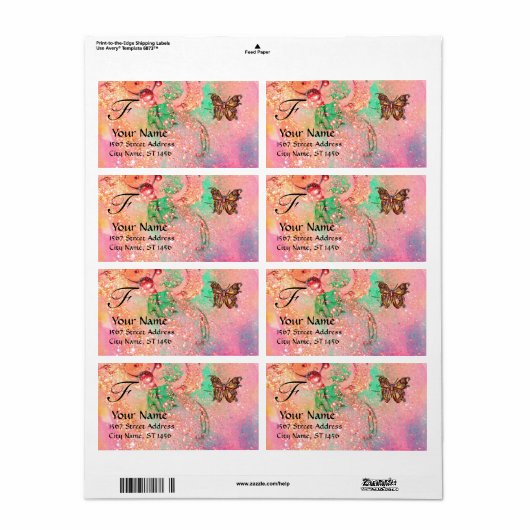 Étiquette BOUTEILLE EN ÉPARGNES, vert rose (Feuille entière)