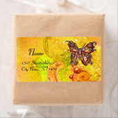 Étiquette BOUTEILLE EN PARKLES D'OR, vert rouge jaune (En situation)