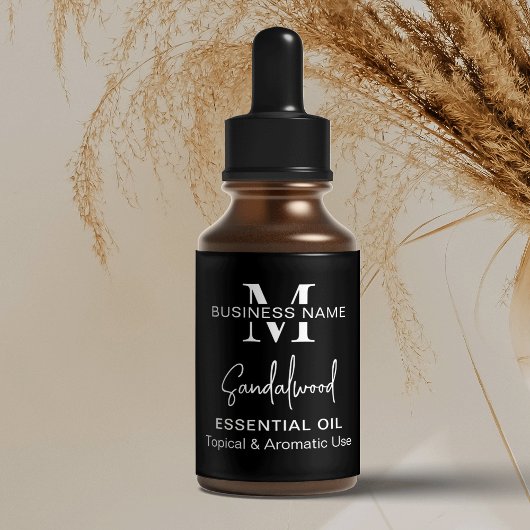 Étiquette Bouteille minimale à goutte d'huile essentielle no