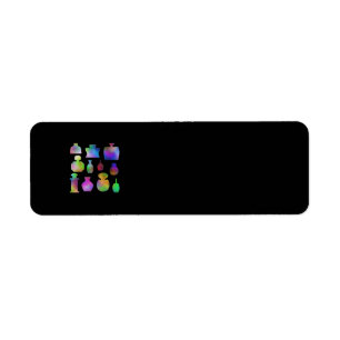 Étiquette Bouteilles de parfum multicolores