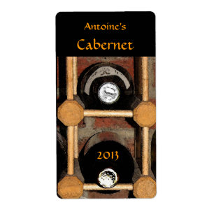 Étiquette Bouteilles de vin dans l'étiquette de support