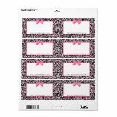 Étiquette Boutique de beauté Girly Pink Empreinte de léopard (Feuille entière)