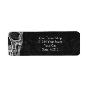 Étiquette Boutique de tatouage noir blanc Cool gothique mobi