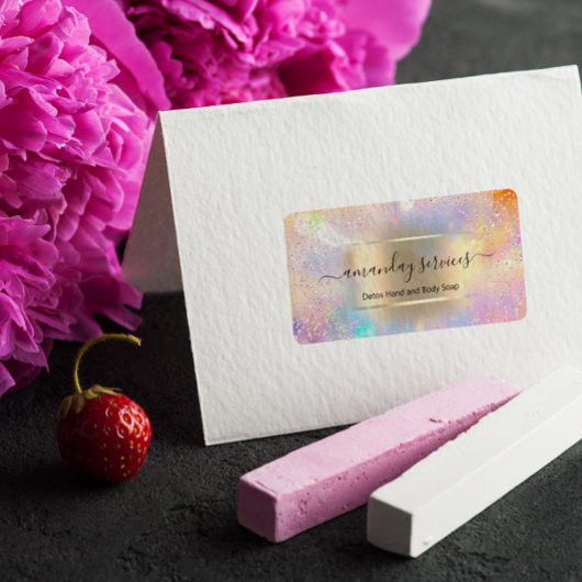 Étiquette Boutique en ligne maquillage or Holographe Nom La