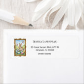 Étiquette Boutique Gold Frame Easter Rabbit (En situation)