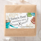 Étiquette Boutons de ruban ciseaux shabby chic couture (En situation)