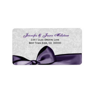 Étiquette Bow Bow Romantique Mariage damassé