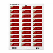 Étiquette Bow rouge et rayures (Feuille entière)