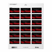 Étiquette Bow rouge romantique sur Arrière - plan noir Texte (Feuille entière)