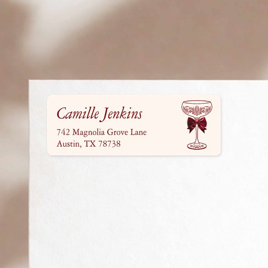 Étiquette Bows & Bubbly Return Address Label