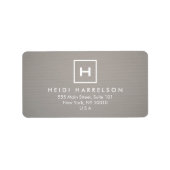 Étiquette BOX LOGO avec VOTRE INITIAL/MONOGRAM sur LINGE GRA (Devant)