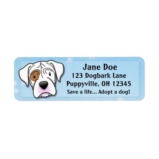 Étiquette Boxe blanche de Kawaii (Devant)