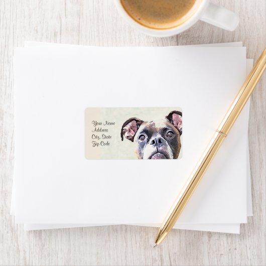 Étiquette Boxer Dog Address labels (En situation)