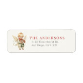 Étiquette Boy Angel Christmas Holiday Adresse de retour (Devant)