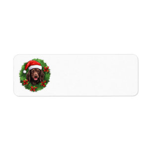 Étiquette Boykin Spaniel Christmas Wreath