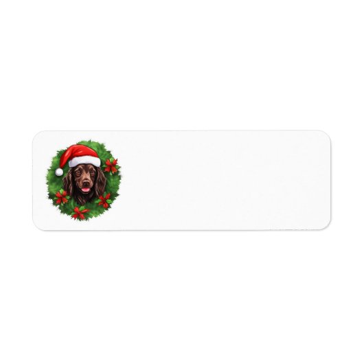 Étiquette Boykin Spaniel Christmas Wreath (Devant)