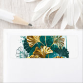 Étiquette Branche avec Feuilles d'or Ginko Biloba (En situation)