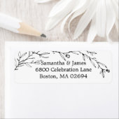 Étiquette Branche botanique Typographie classique Adresse de (En situation)