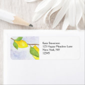 Étiquette Branche d'arbre avec citrons et Feuilles en aquare (En situation)