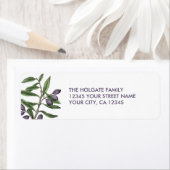 Étiquette Branche de l'arbre d'olive | Vert pourpre (En situation)